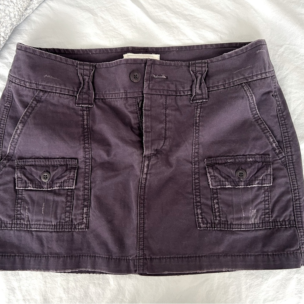NWT Vintage AE Navy Distressed Cargo Mini Skirt